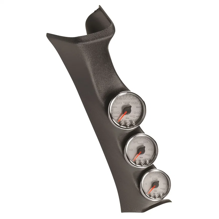 AutoMeter P73012, DSL GAUGE KIT; A-PILLR; FORD 08-10; BST/EGT/TRANS; 60PSI/2Kdeg.F/300deg.F; SLVR;