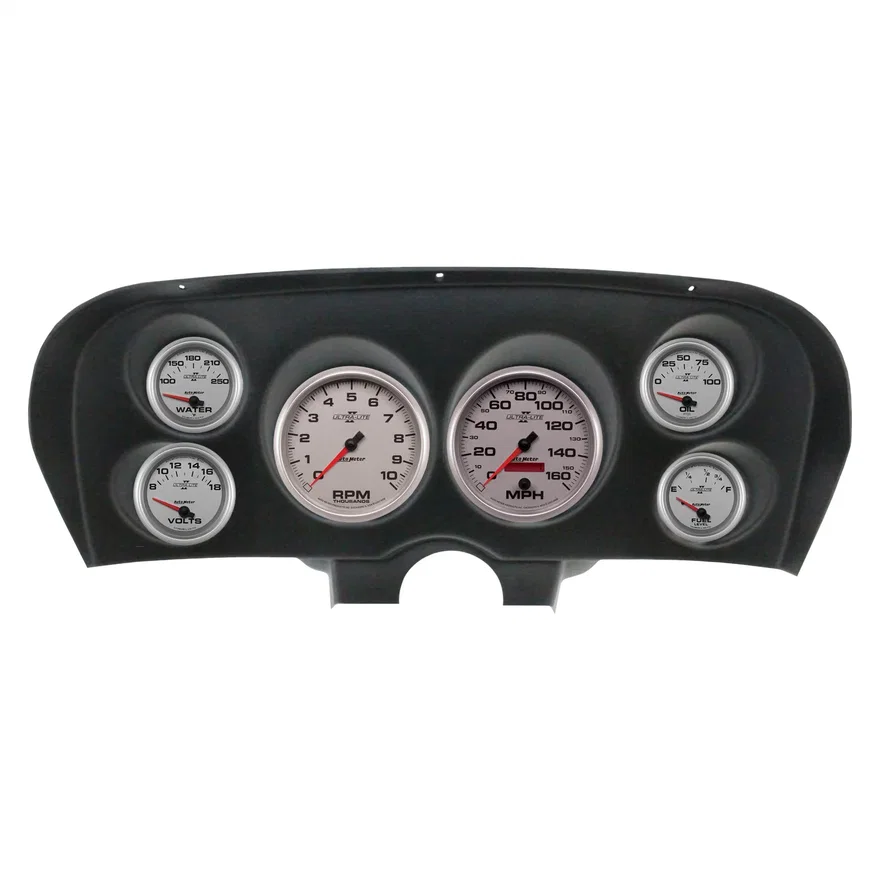 AutoMeter 2936-14, DIRECT FIT DASH KIT; (5in. X2; 2 5/8in. X4); FORD MUSTANG 69-70; ULTRA-LITE II