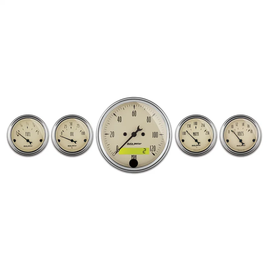 AutoMeter 1809, GAUGE KIT; 5 PC.; 3 1/8in./2 1/16in.; ELEC. SPEEDOMETER; ANTIQUE BEIGE