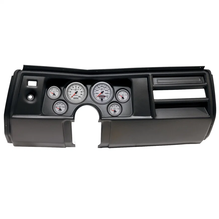 AutoMeter 2908-14, DIRECT FIT DASH KIT; (3 3/8in. X2; 2 1/16in. X4); CHEVY CHEVELLE NO VENT 69; ULT