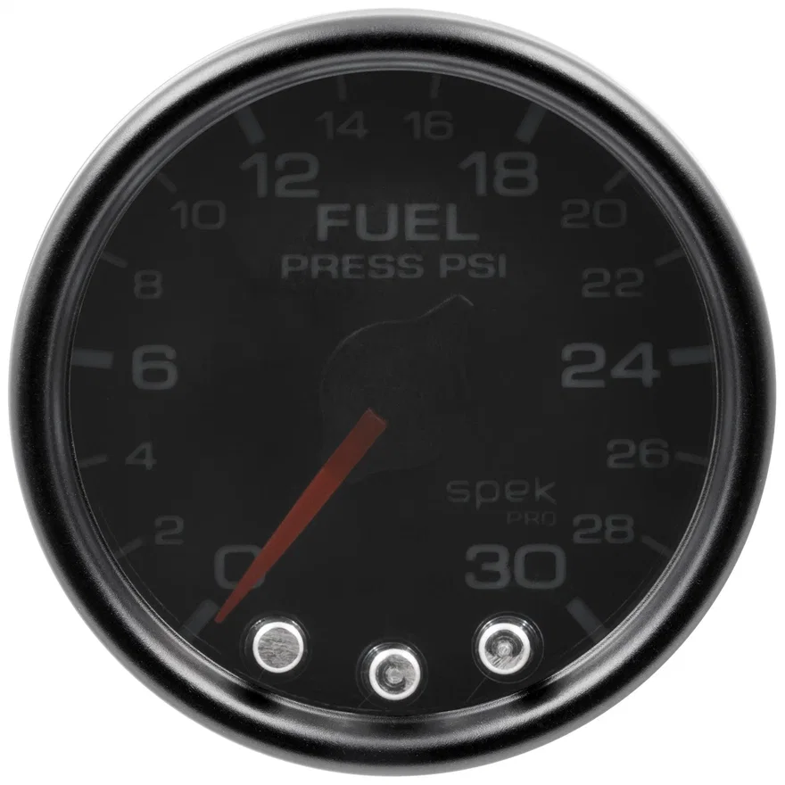 AutoMeter P31652, GAUGE; FUEL PRESS; 2 1/16in.; 30PSI; STEPPER MOTOR W/PK/WRN; BLK/SMOKE/BLK; SPEK