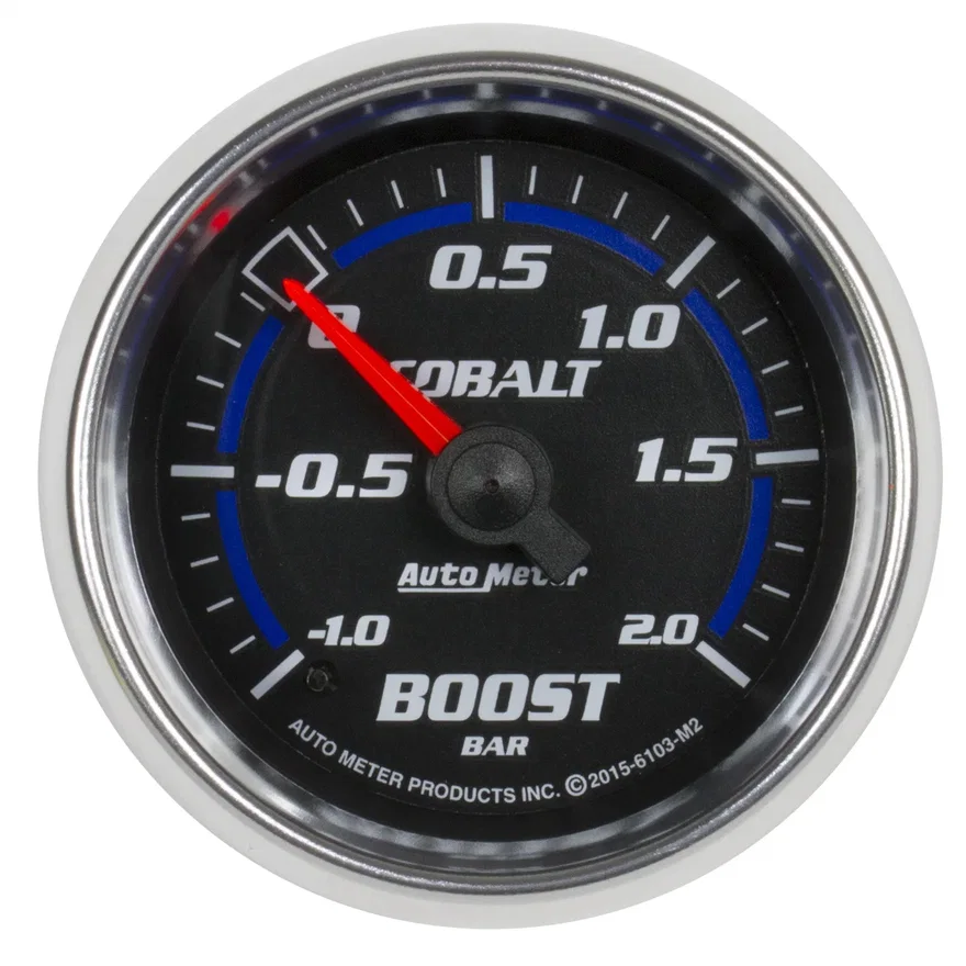AutoMeter 6103-M2, GAUGE; VAC/BOOST; 2 1/16in.;-1-+2 BAR; MECHANICAL; COBALT