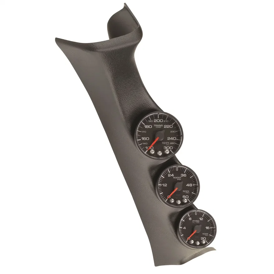 AutoMeter P73011, DSL GAUGE KIT; A-PILLR; FORD 08-10; BST/EGT/TRANS; 60PSI/2Kdeg.F/300deg.F; BLK;