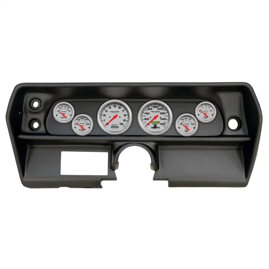 AutoMeter 2905-13, DIRECT FIT DASH KIT; (3 3/8in. X2; 2 1/16in. X4); CHEVY NOVA 68; ULTRA-LITE