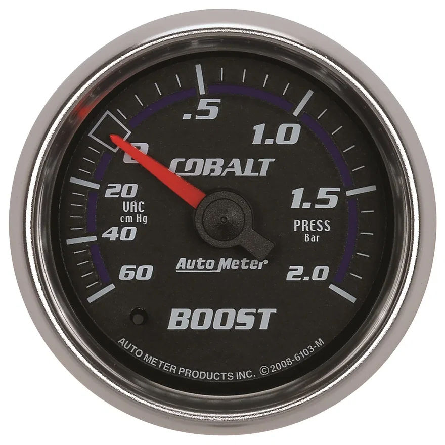 AutoMeter 6103-M, GAUGE; VAC/BOOST; 2 1/16in.; 60CMHG-2.0BAR; MECHANICAL; COBALT
