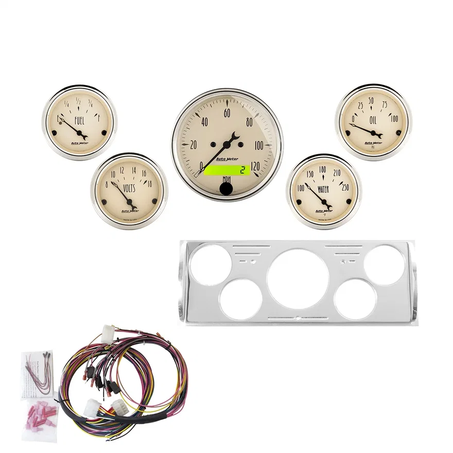 AutoMeter 7057-AB, DIRECT FIT DASH KIT; CHEVY TRUCK 40-46; MPH/FUEL/OILP/WTMP/BAT; AB