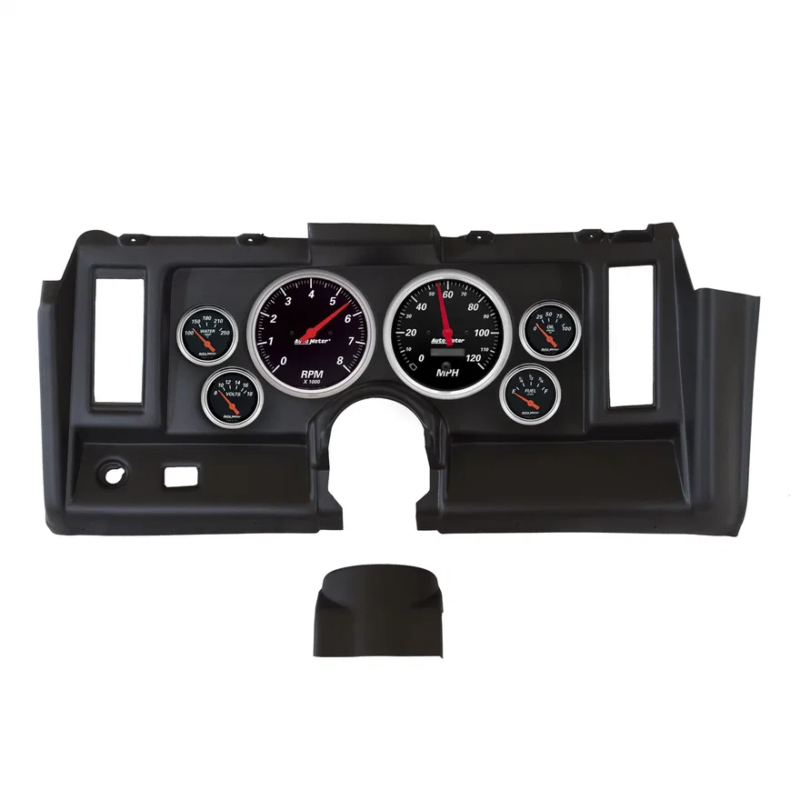 AutoMeter 7021-DB, DIRECT FIT DASH KIT; CAMARO 69; TACH/MPH/FUEL/OILP/WTMP/VOLT; DESIGNER BLACK
