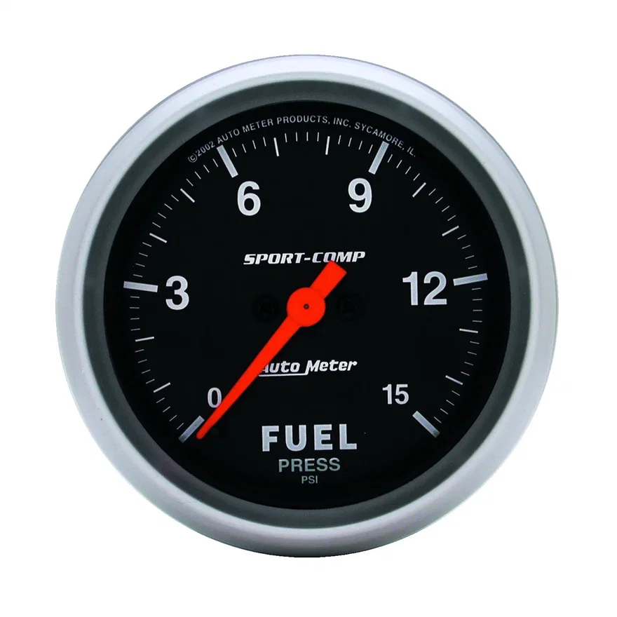 AutoMeter 3561, GAUGE; FUEL PRESSURE; 2 5/8in.; 15PSI; DIGITAL STEPPER MOTOR; SPORT-COMP