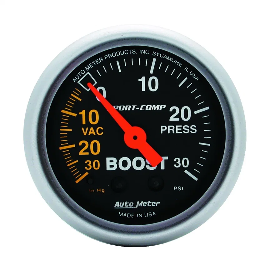 AutoMeter 3303, GAUGE; VAC/BOOST; 2 1/16in.; 30INHG-30PSI; MECHANICAL; SPORT-COMP