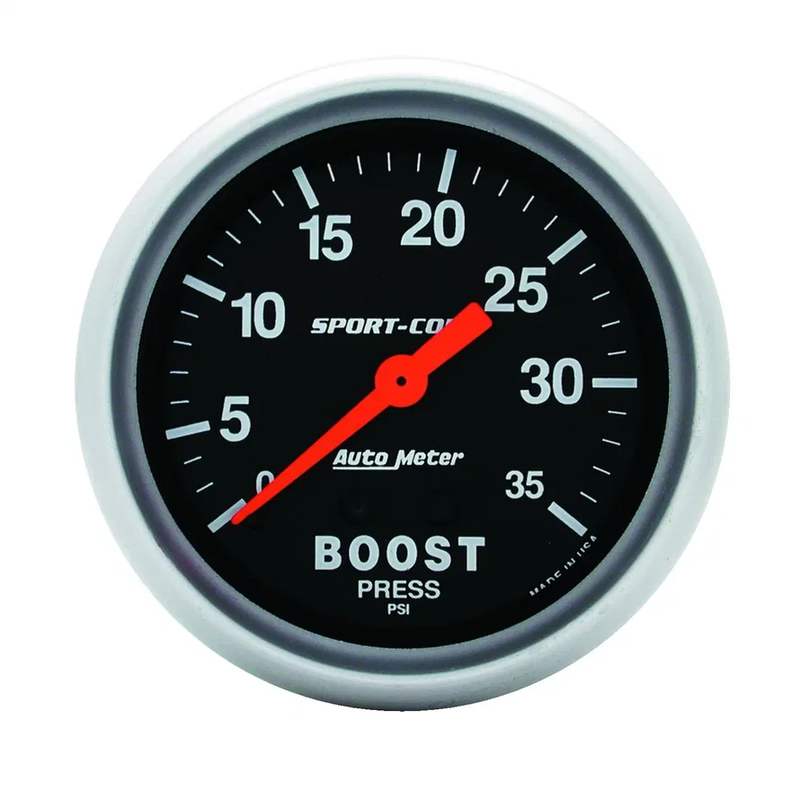 AutoMeter 3404, GAUGE; BOOST; 2 5/8in.; 35PSI; MECHANICAL; SPORT-COMP