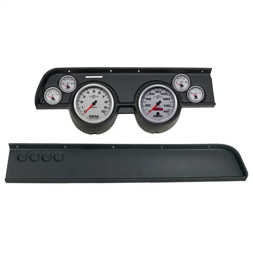 AutoMeter 2114-14, DIRECT FIT DASH KIT; (5in. X2; 2 1/16in. X4); MERC COUGAR NO AC 67-68; ULTRA-LIT