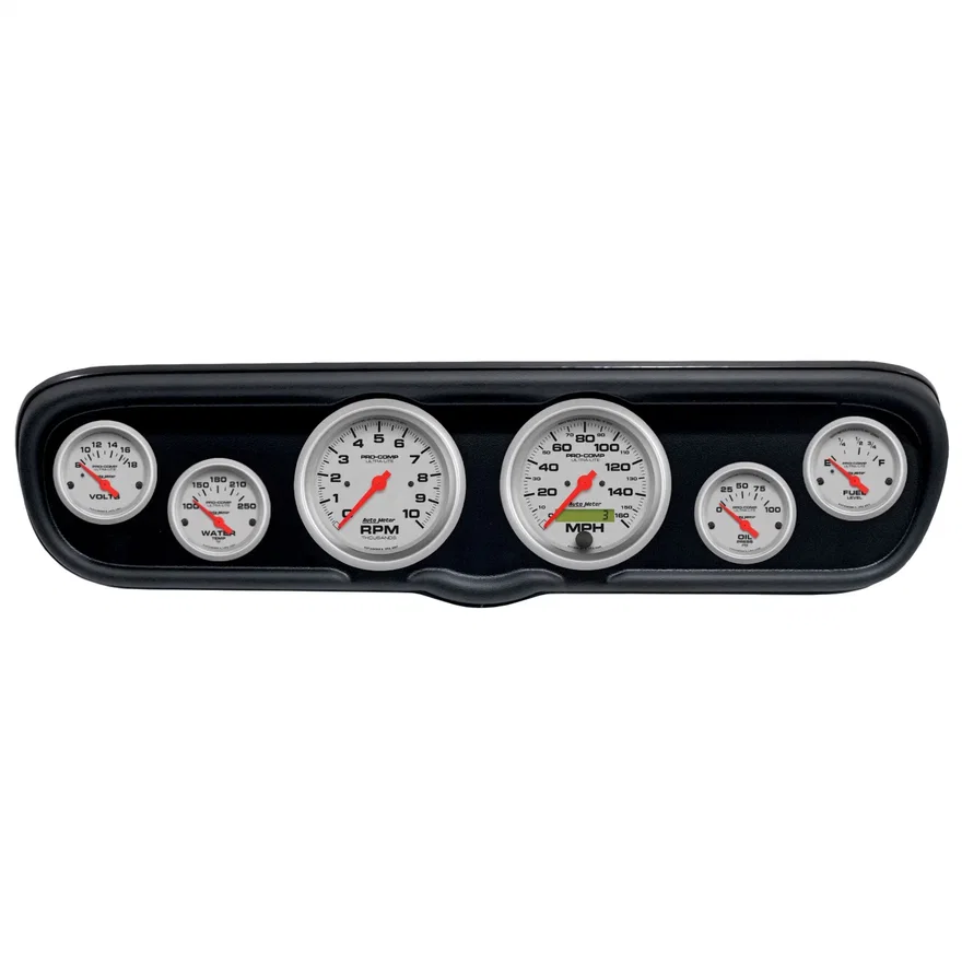 AutoMeter 2110-13, DIRECT FIT DASH KIT; (3 3/8in. X2; 2 1/16in. X4); FORD MUSTANG 66; ULTRA-LITE