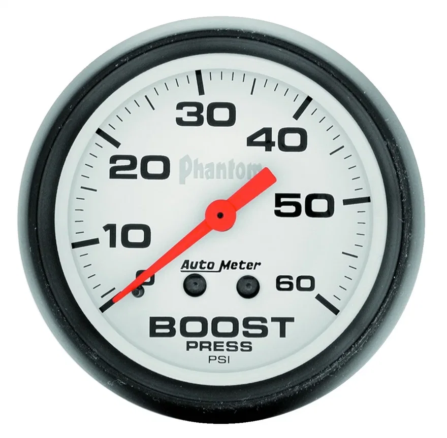 AutoMeter 5705, GAUGE; BOOST; 2 1/16in.; 60PSI; MECHANICAL; PHANTOM