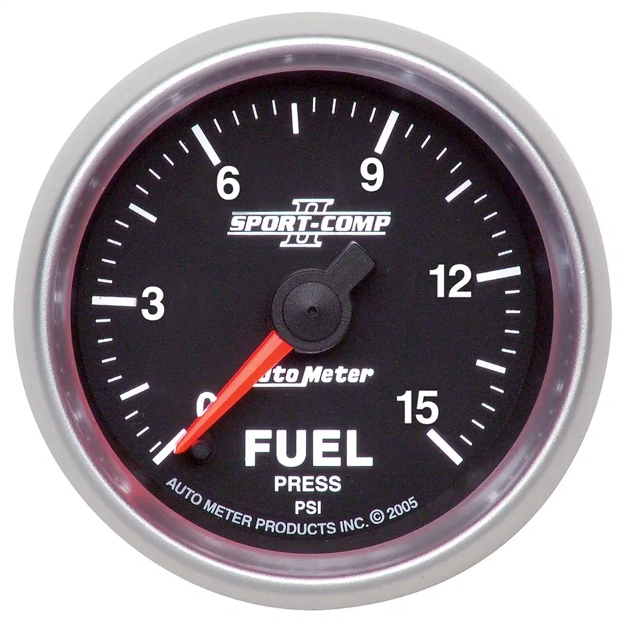AutoMeter 3661, GAUGE; FUEL PRESSURE; 2 1/16in.; 15PSI; DIGITAL STEPPER MOTOR; SPORT-COMP II