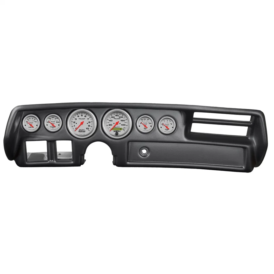 AutoMeter 7025-UL, DIRECT FIT DASH KIT; CHEVELLESS/ELCAMINO/MONTE 70-72; RPM/MPH/FUEL/OILP/WTMP/BAT for Chevrolet