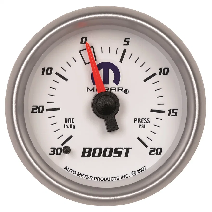 AutoMeter 880026, GAUGE; VAC/BOOST; 2 1/16in.; 30INHG-20PSI; MECHANICAL; WHITE; MOPAR