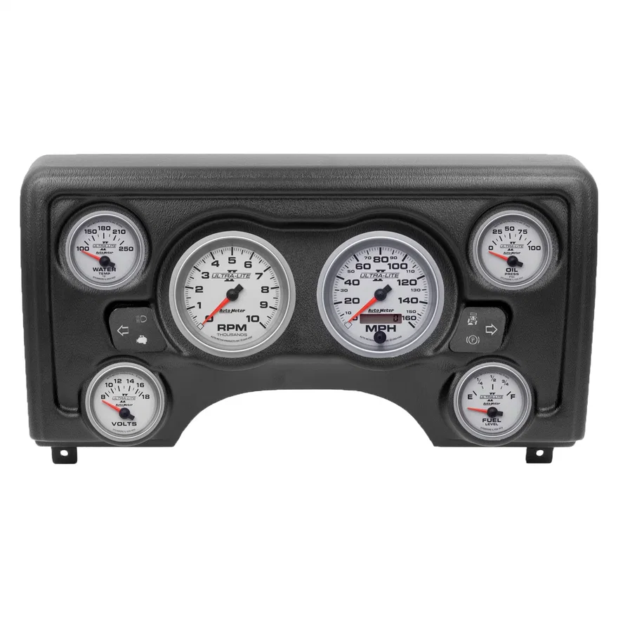 AutoMeter 90011-14, DIRECT FIT DASH KIT; (3 3/8in. X2; 2 1/16in. X4) JEEP TJ 97-06; ULTRA-LITE II