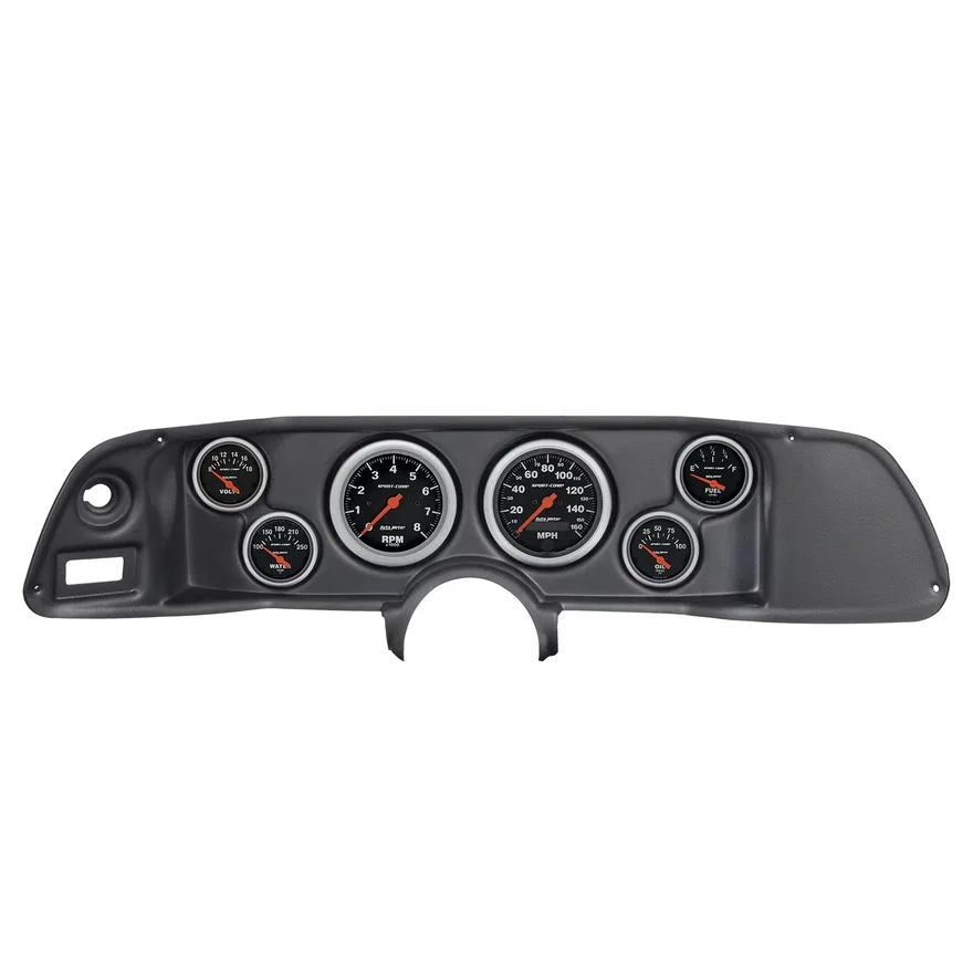 AutoMeter 7022-SC, DIRECT FIT DASH KIT; CAMARO 70-78; TACH/MPH/FUEL/OILP/WTMP/VOLT; SPORT-COMP