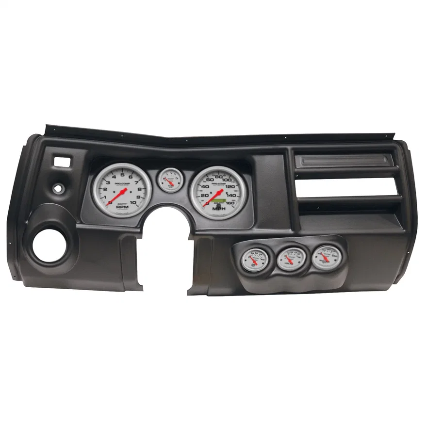 AutoMeter 2911-13, DIRECT FIT DASH KIT; (5in. X2; 2 1/16in. X4); CHEVY CHEVELLE VENT 69; ULTRA-LITE