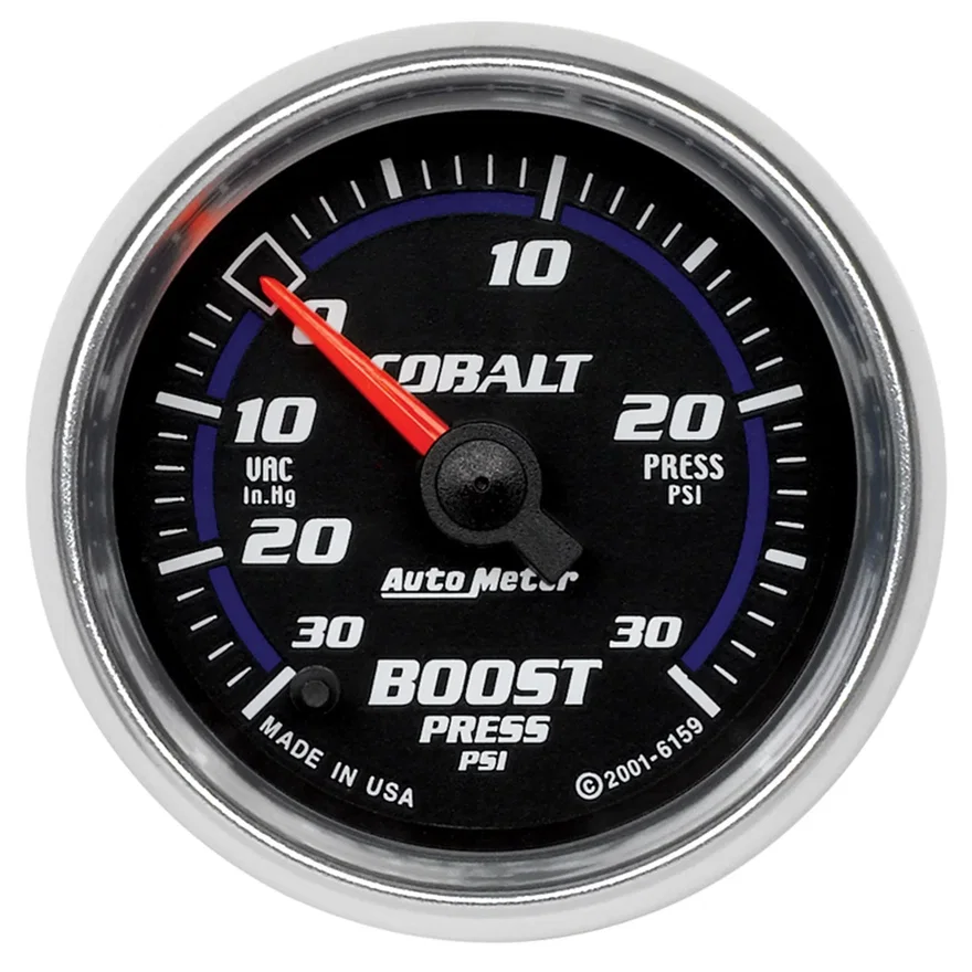 AutoMeter 6159, GAUGE; VAC/BOOST; 2 1/16in.; 30INHG-30PSI; DIGITAL STEPPER MOTOR; COBALT