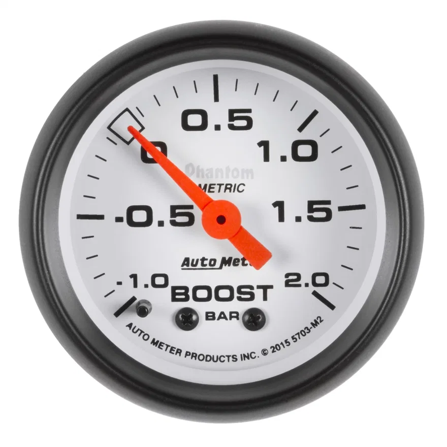 AutoMeter 5703-M2, GAUGE; VAC/BOOST; 2 1/16in.;-1-+2 BAR; MECHANICAL; PHANTOM
