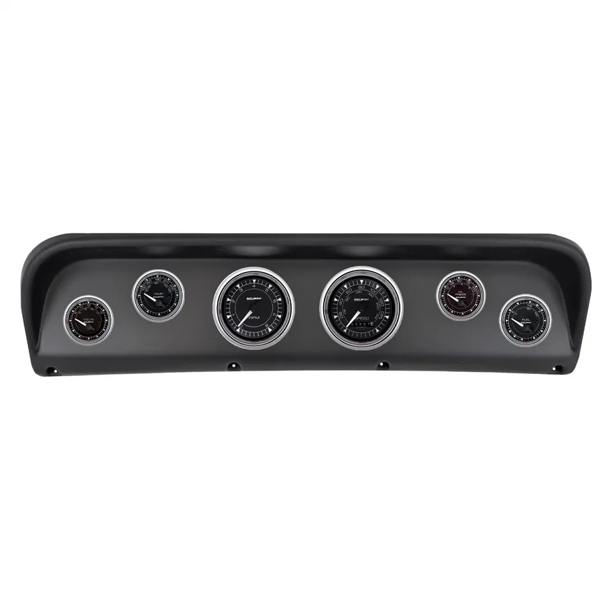 DIRECT FIT DASH KIT; (3 3/8in. X2; 2 1/16in. X4); CHRONO CHROME for 1967-1972 Ford F-100