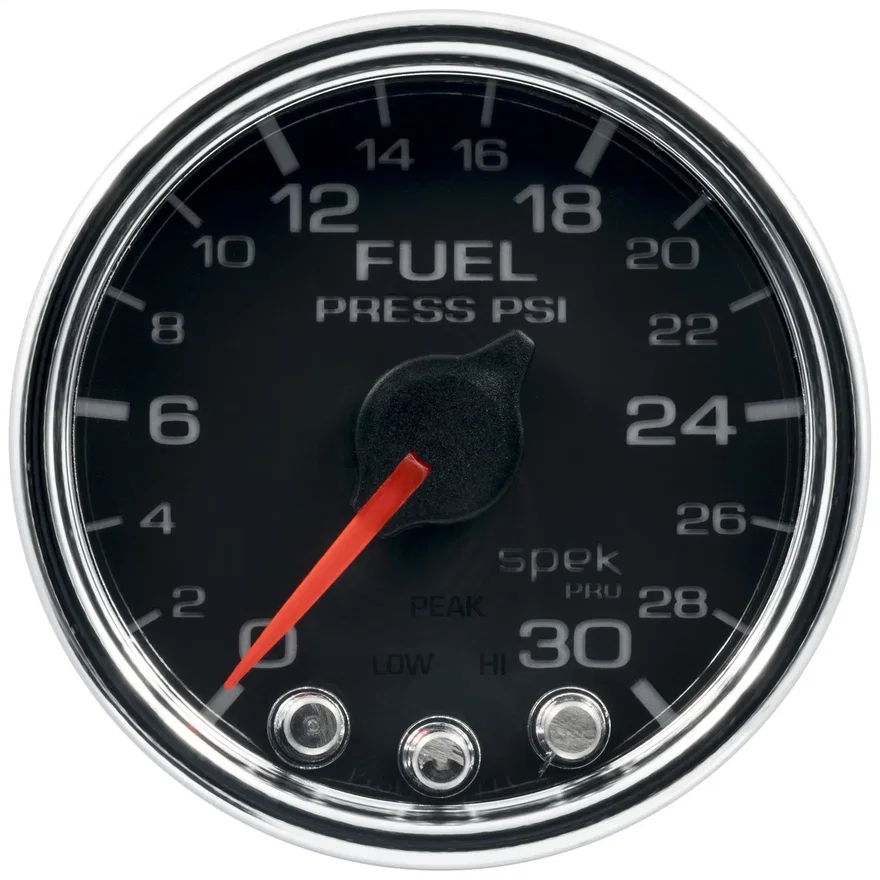 AutoMeter P316318, GAUGE; FUEL PRESS; 2 1/16in.; 30PSI; STEPPER MOTOR W/PEAK/WARN; BLK/CHRM; SPEK