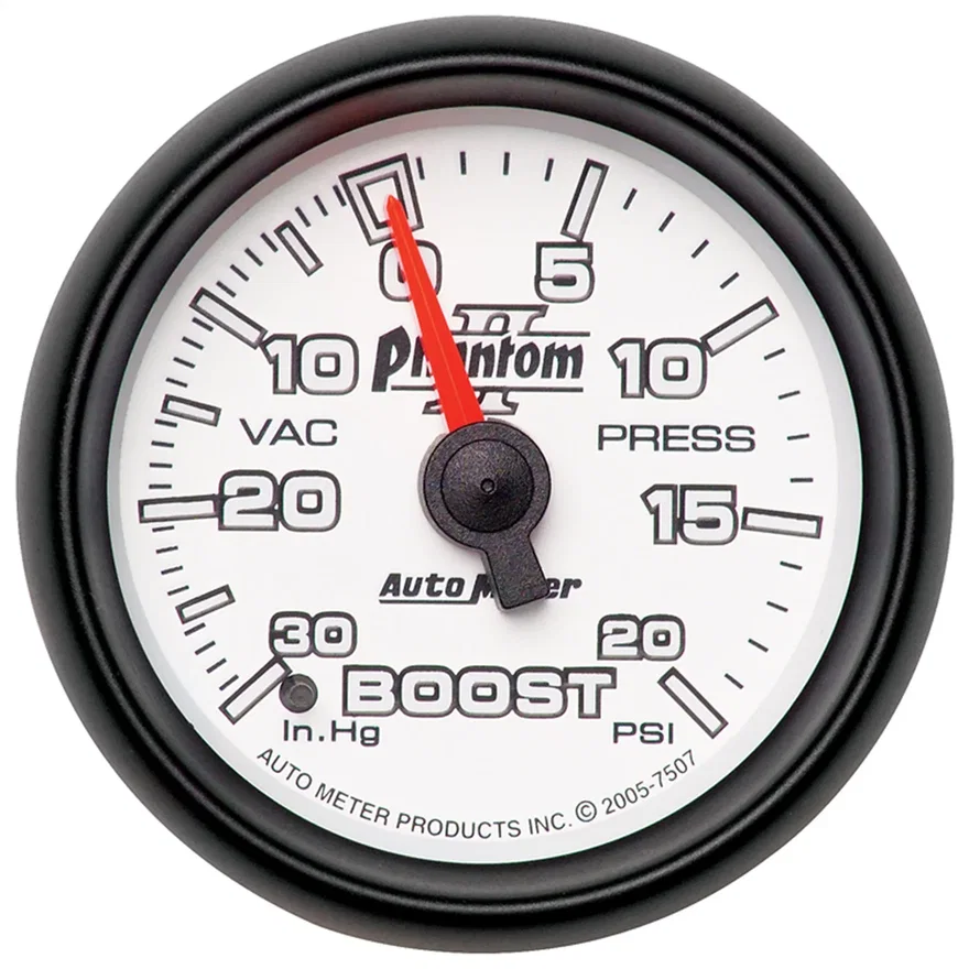 AutoMeter 7507, GAUGE; VAC/BOOST; 2 1/16in.; 30INHG-20PSI; MECHANICAL; PHANTOM II