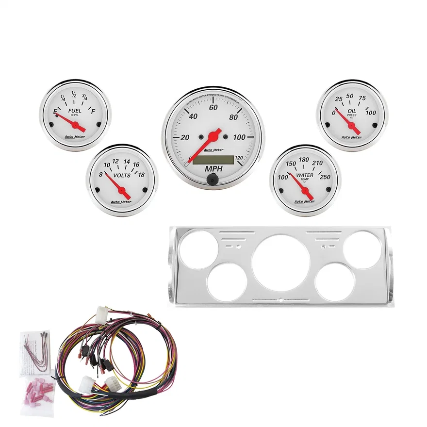 AutoMeter 7057-AW, DIRECT FIT DASH KIT; CHEVY TRUCK 40-46; MPH/FUEL/OILP/WTMP/BAT; AW