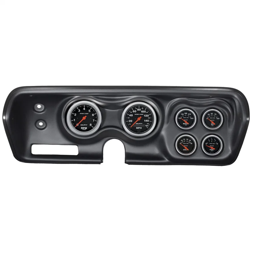 AutoMeter 7030-SC, DIRECT FIT DASH KIT; BBODY/CHRGR/GTX/RDRNR/SAT 71-74; RPM/MPH/FUEL/OILP/WTMP/BAT