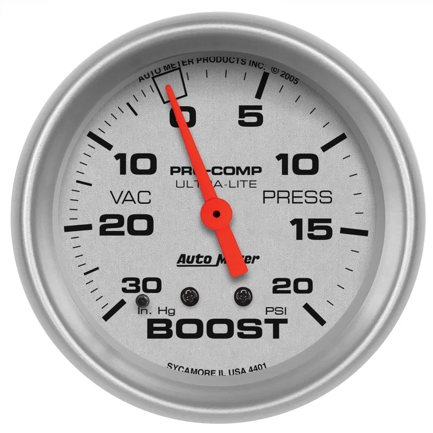 AutoMeter 4401, GAUGE; VAC/BOOST; 2 5/8in.; 30INHG-20PSI; MECHANICAL; ULTRA-LITE