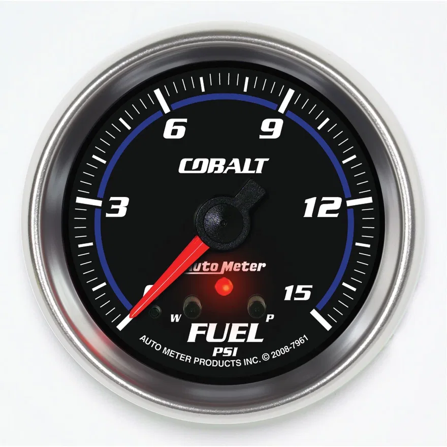AutoMeter 7961, GAUGE; FUEL PRESS; 2 5/8in.; 15PSI; STEPPER MOTOR W/PEAK/WARN; COBALT