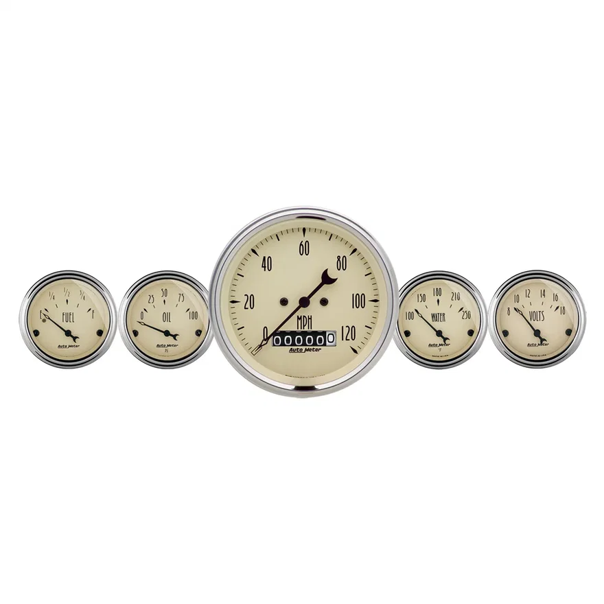 AutoMeter 1840, GAUGE KIT; 5 PC.; 3 3/8in./2 1/16in.; ELEC. SPEEDOMETER; ANTIQUE BEIGE