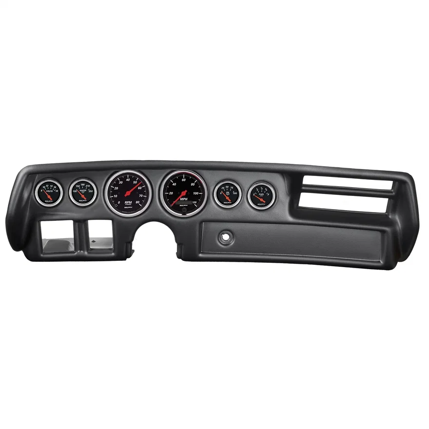 AutoMeter 7025-DB, DIRECT FIT DASH KIT; CHEVELLESS/ELCAMINO/MONTE 70-72; RPM/MPH/FUEL/OILP/WTMP/BAT for Chevrolet