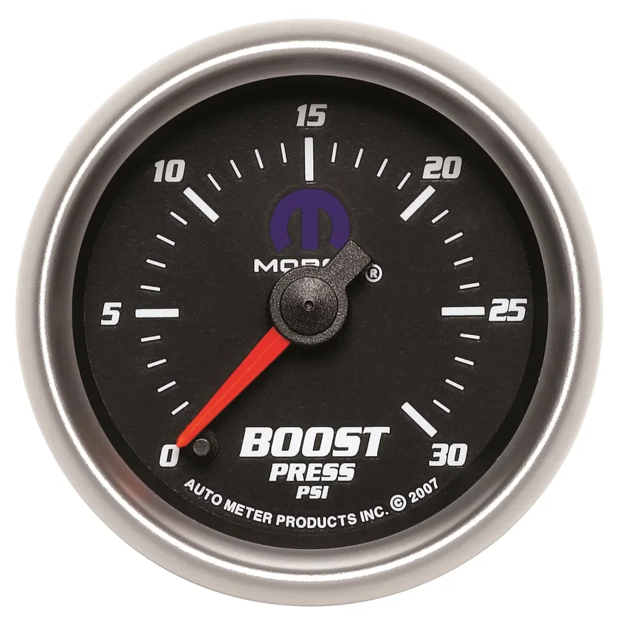 AutoMeter 880020, GAUGE; BOOST; 2 1/16in.; 30PSI; DIGITAL STEPPER MOTOR; BLACK; MOPAR