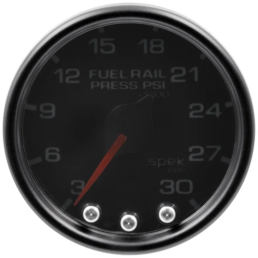 AutoMeter P32152, GAUGE; RAIL PRESS; 2 1/16in.; 30KPSI; STEPPER MOTOR W/PK/WRN; BLK/SMK/BLK; SPEK