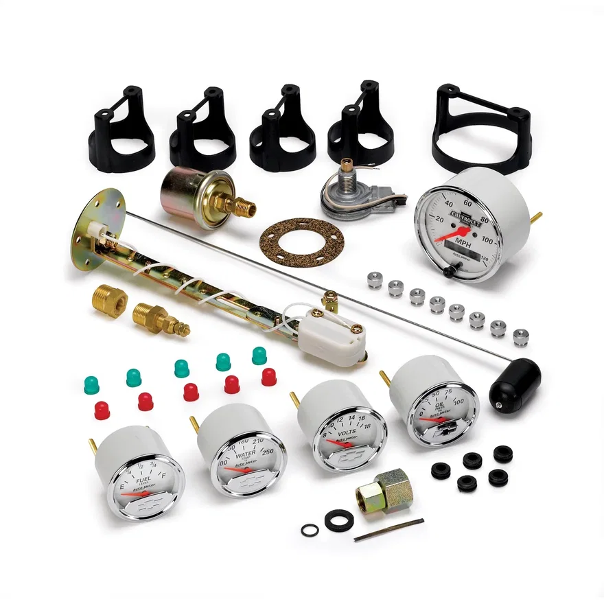 AutoMeter 1302-00408, GAUGE KIT; 5 PC.; 3 1/8in./2 1/16in.; ELEC. SPEEDO.; CHEVROLET HERITAGE BOWTIE