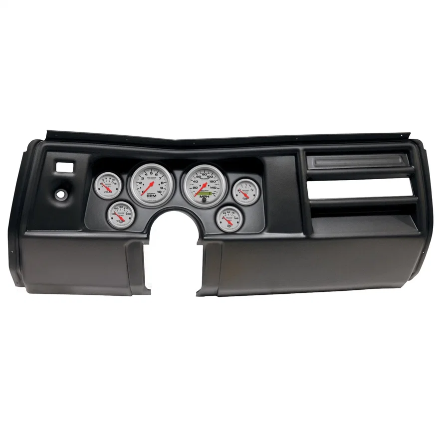 AutoMeter 2908-13, DIRECT FIT DASH KIT; (3 3/8in. X2; 2 1/16in. X4); CHEVY CHEVELLE NO VENT 69; ULT