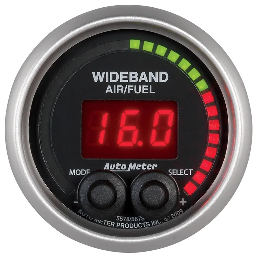 AutoMeter 5678, GAUGE; AIR/FUEL RATIO-PRO; 2 1/16in.; 10:1-20:1; DIGITAL W/PEAK/WARN; ELITE