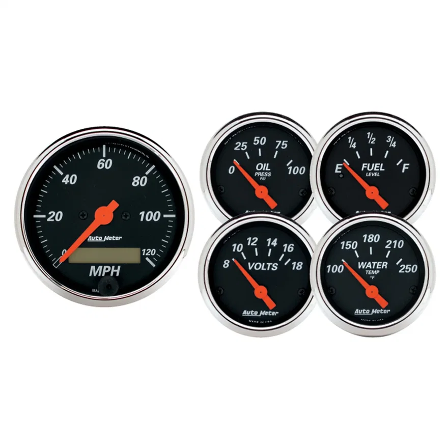AutoMeter 1421, GAUGE KIT; 5 PC.; 3 1/8in./2 1/16in.; ELEC. SPEEDOMETER; DESIGNER BLACK
