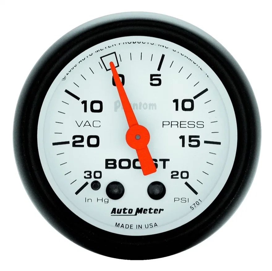 AutoMeter 5701, GAUGE; VAC/BOOST; 2 1/16in.; 30INHG-20PSI; MECHANICAL; PHANTOM