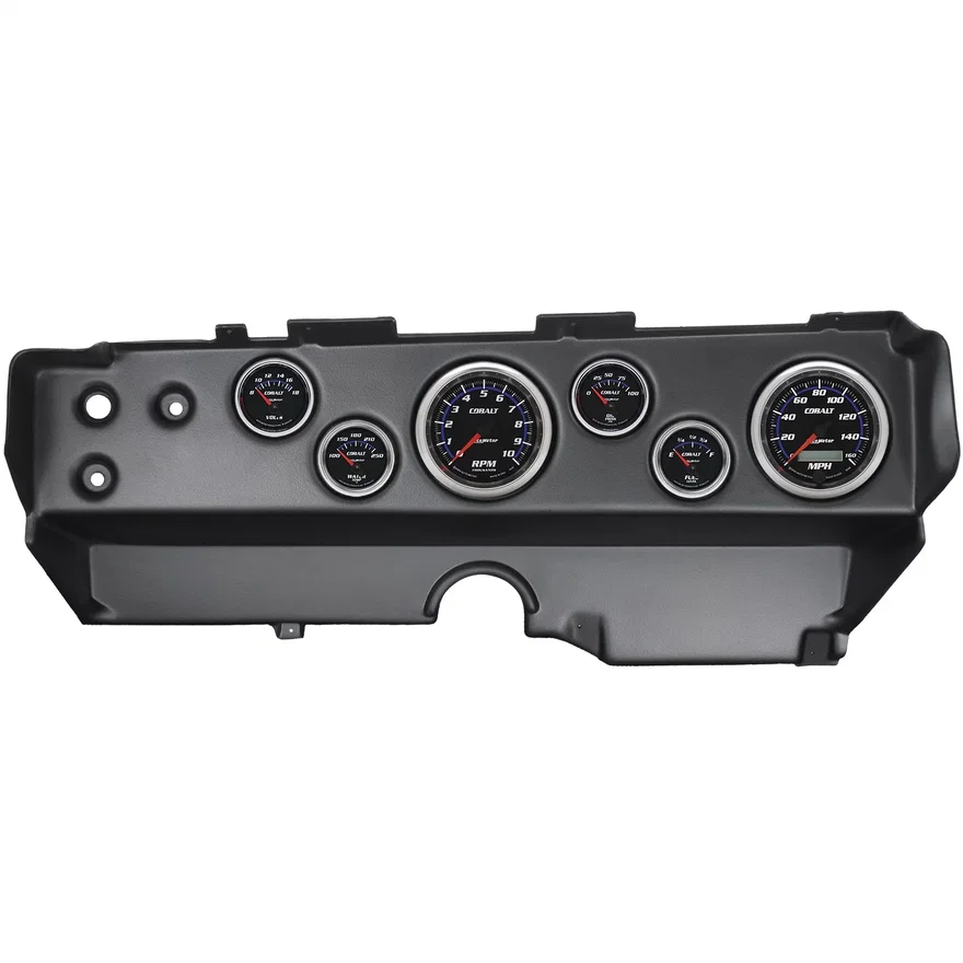 AutoMeter 7029-CB, DIRECT FIT DASH KIT; EBODY/CUDA/CHALLENGER 70-74; TACH/MPH/FUEL/OILP/WTMP/VOLT;