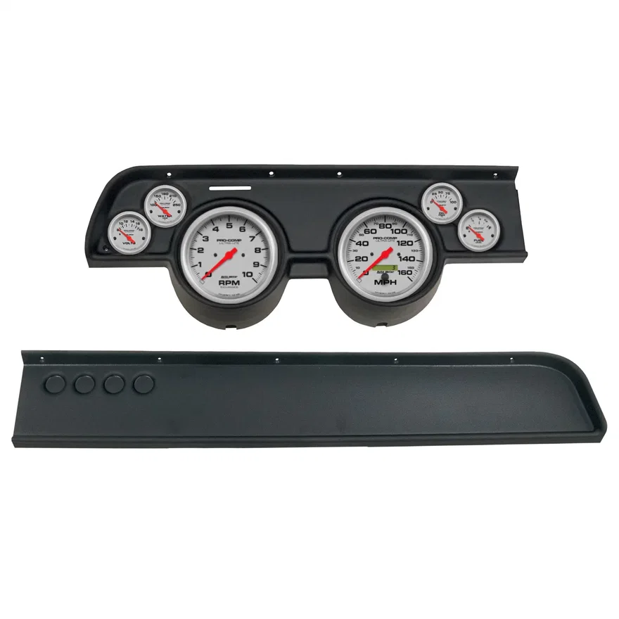 AutoMeter 2114-13, DIRECT FIT DASH KIT; (5in. X2; 2 1/16in. X4); MERC COUGAR NO AC 67-68; ULTRA-LIT