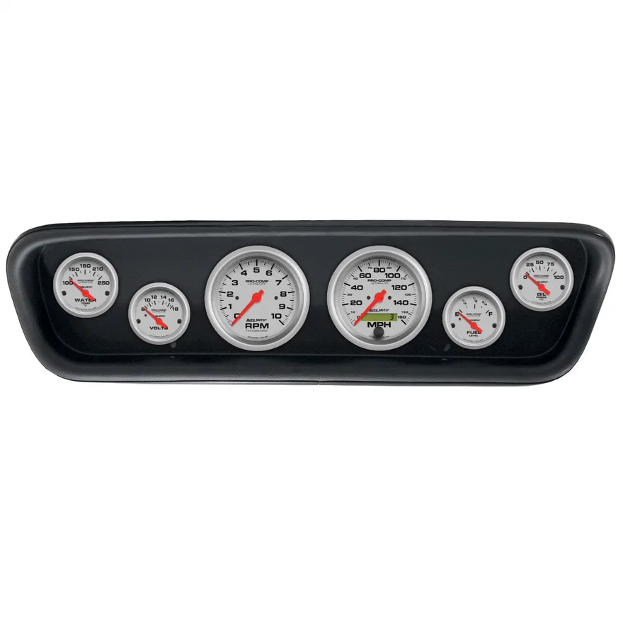 AutoMeter 2107-13, DIRECT FIT DASH KIT; (3 3/8in. X2; 2 1/16in. X4); FORD MUSTANG 64-65; ULTRA-LITE