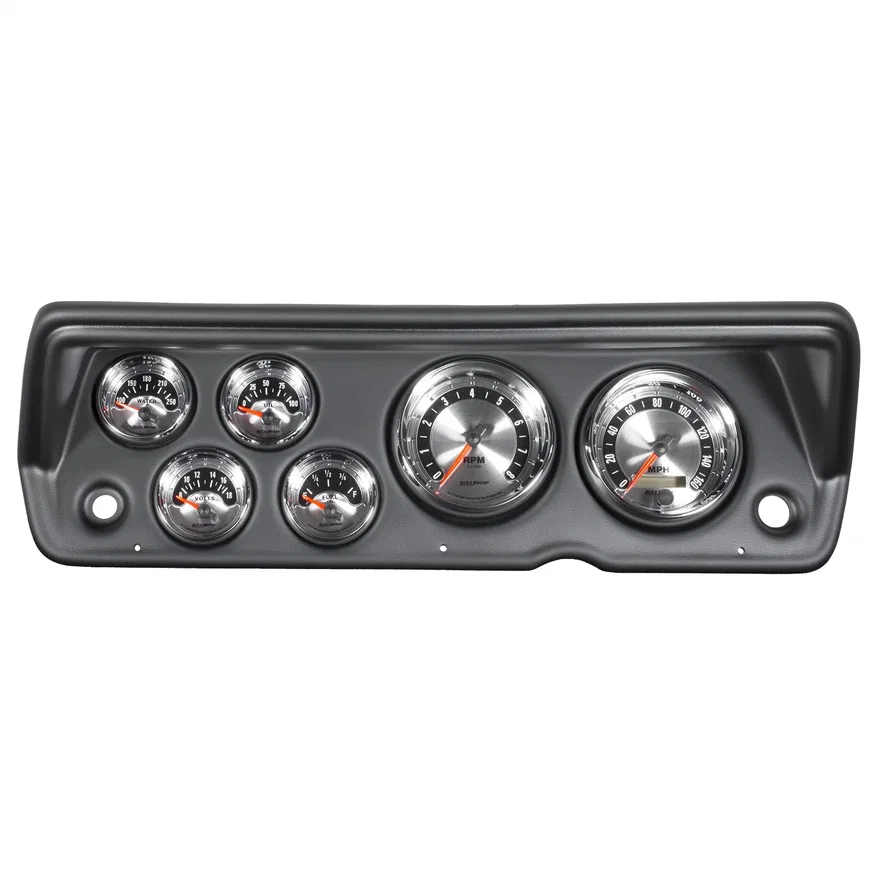 AutoMeter 7031, DIRECT FIT DASH KIT; ABODY/DUSTER/DEMON/DART 70-76; TACH/MPH/FUEL/OILP/WTMP/VOLT