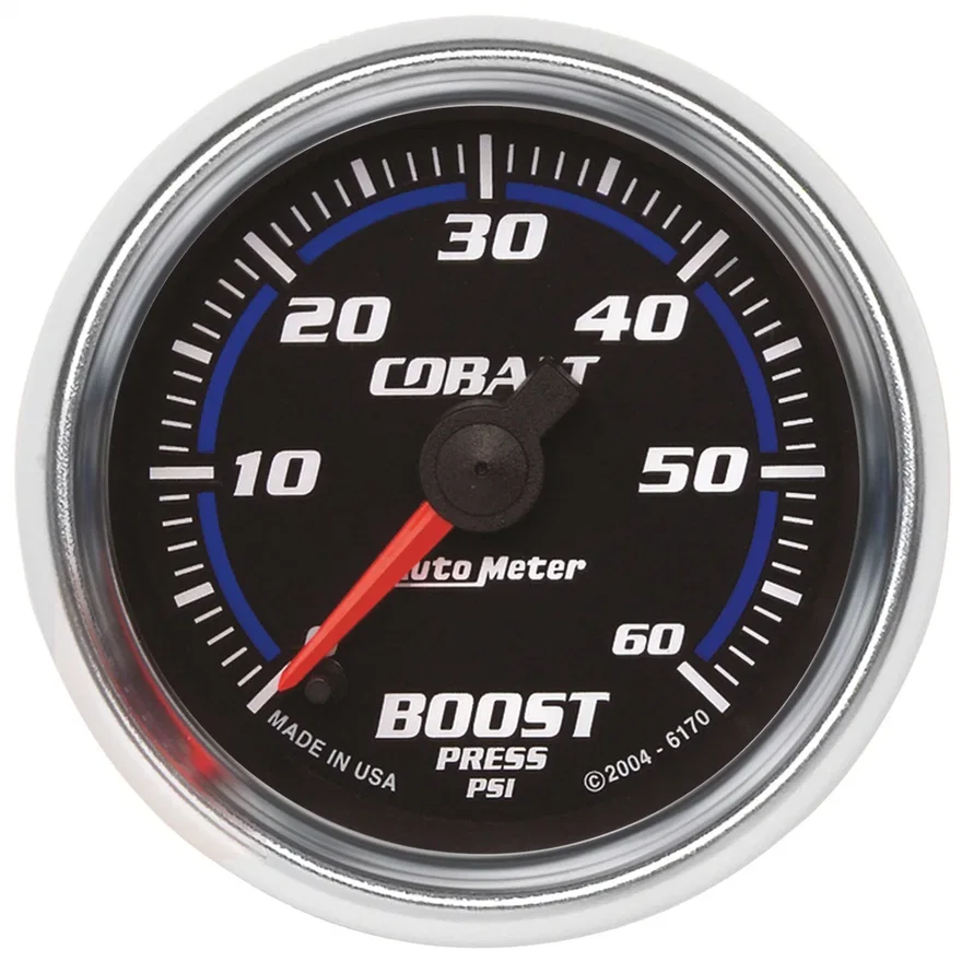 AutoMeter 6170, GAUGE; BOOST; 2 1/16in.; 60PSI; DIGITAL STEPPER MOTOR; COBALT