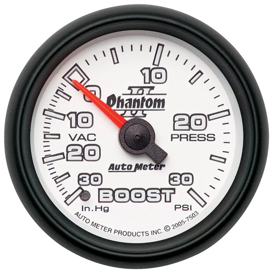 AutoMeter 7503, GAUGE; VAC/BOOST; 2 1/16in.; 30INHG-30PSI; MECHANICAL; PHANTOM II