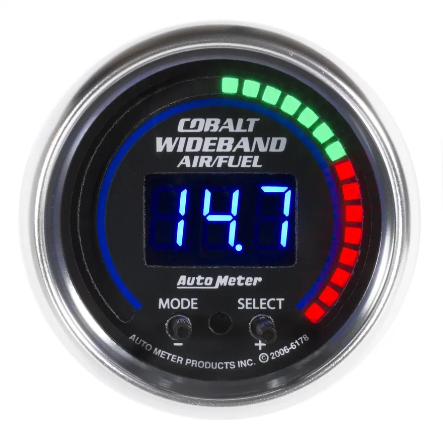 AutoMeter 6197, GAUGE; AIR/FUEL RATIO-PRO PLUS; 2 1/16in.; 10:1-20:1; DIGITAL W/PK/WRN; COBALT