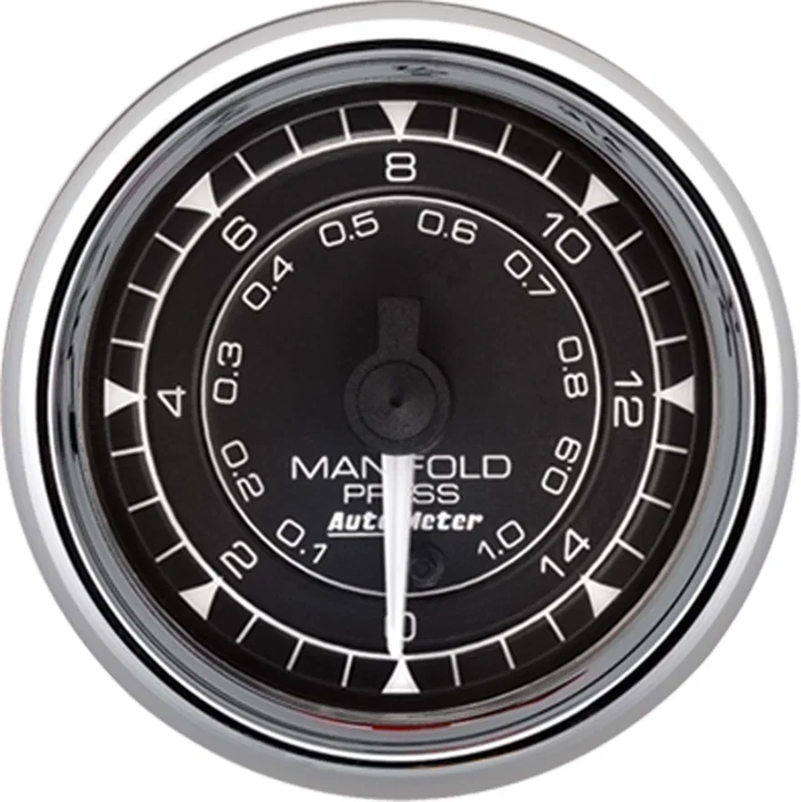 AutoMeter 9750, GAUGE; MANIFOLD PRESSURE; 2 1/16in.; 15PSI; DIGITAL STEPPER MOTOR; CHRONO CHROME