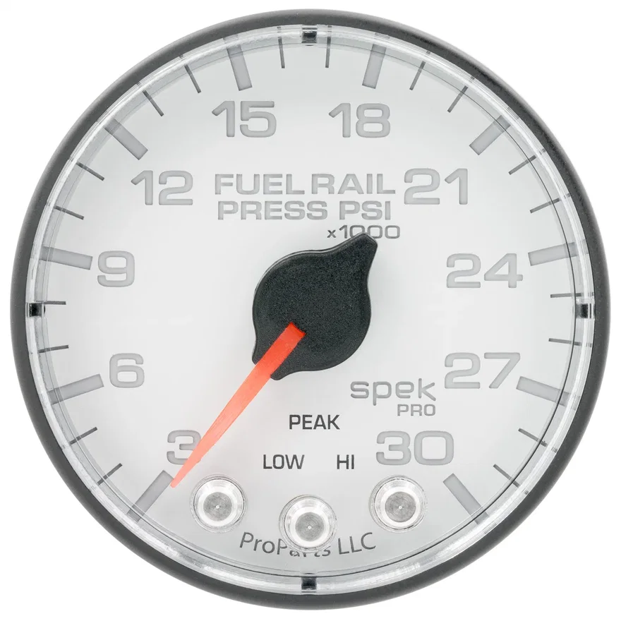 AutoMeter P321128, GAUGE; RAIL PRESS; 2 1/16in.; 30KPSI; STEPPER MOTOR W/PEAK/WARN; WHT/BLK; SPEK